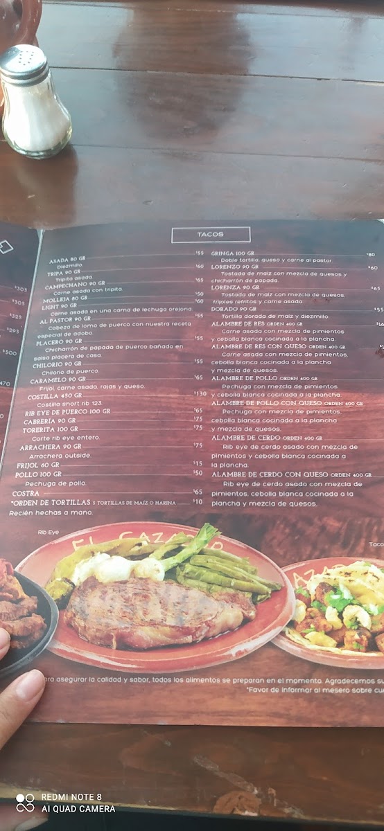 Asadero el Cazador Menu - Image 3