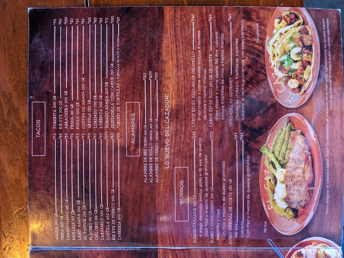 Asadero el Cazador Menu - Image 6